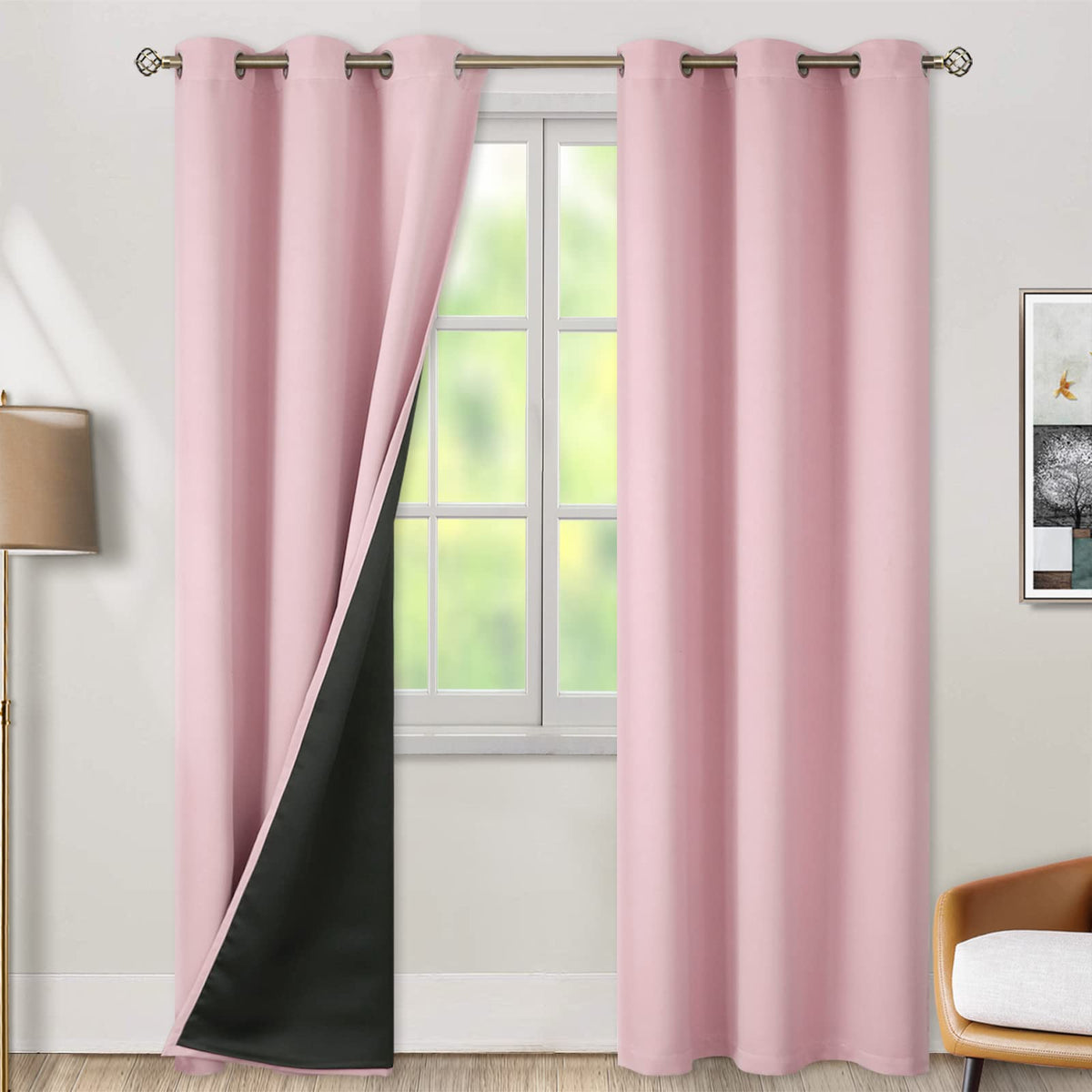 BGment 40 Inch Long Short Blackout Curtains for Small Windows