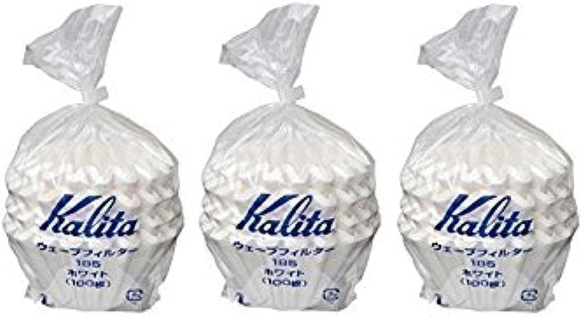 3 X Kalita: Wave Series Wave Filter 185 (2-4 Persons) White. 300 Pieces (Japan Import)