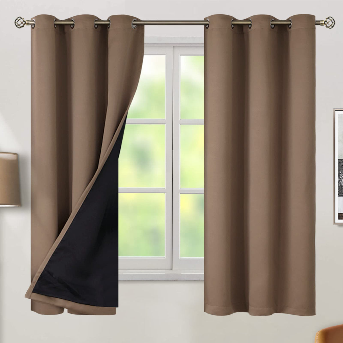 BGment 40 Inch Long Short Blackout Curtains for Small Windows