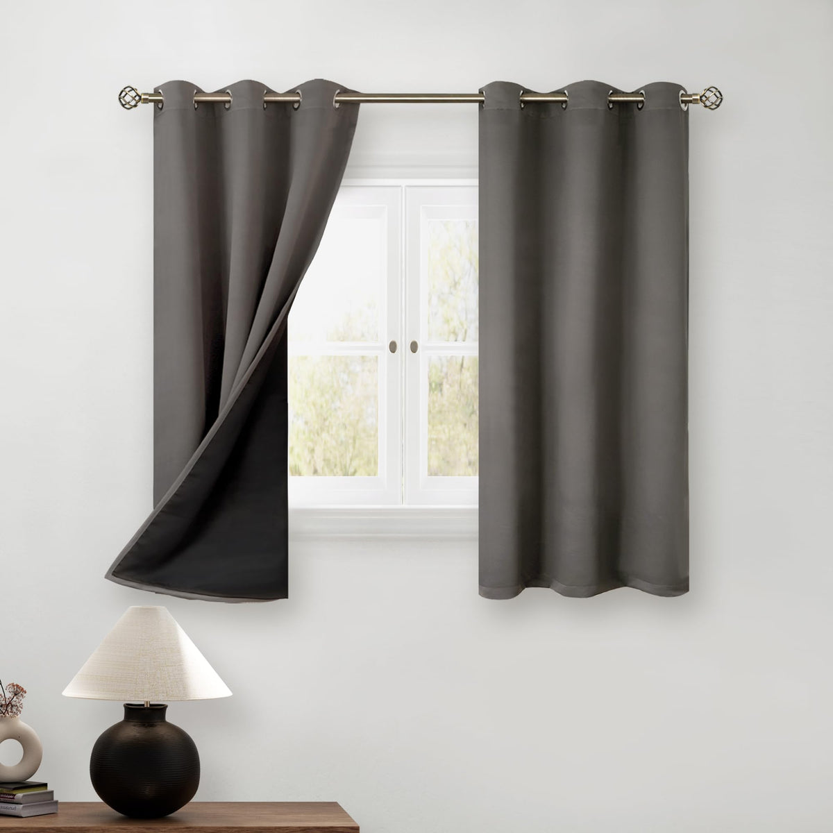BGment 40 Inch Long Short Blackout Curtains for Small Windows