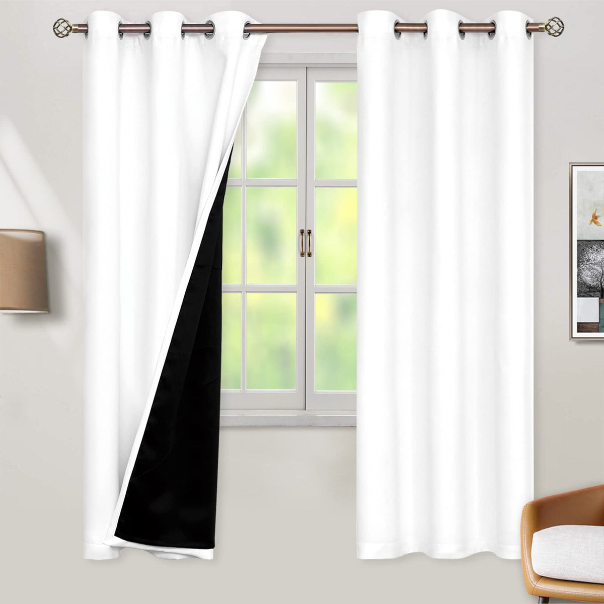 BGment 40 Inch Long Short Blackout Curtains for Small Windows