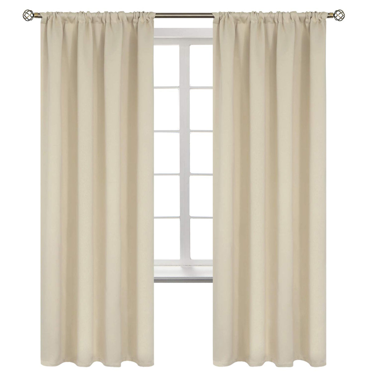 BGment Black Blackout Curtains 40 Inches Long for Kitchen Window 2 Panels
