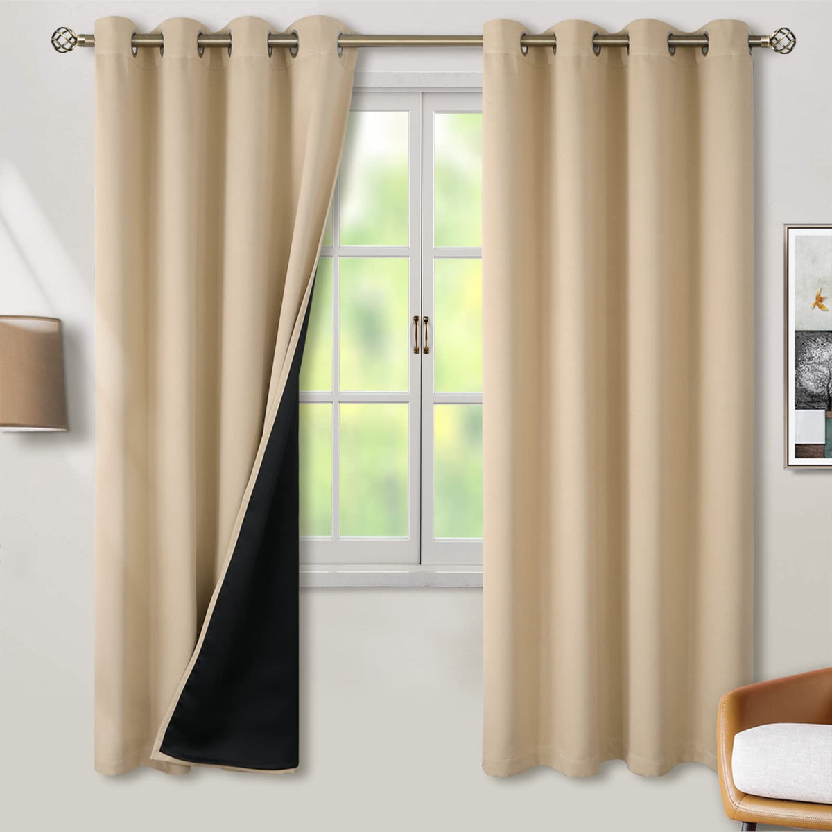BGment 40 Inch Long Short Blackout Curtains for Small Windows