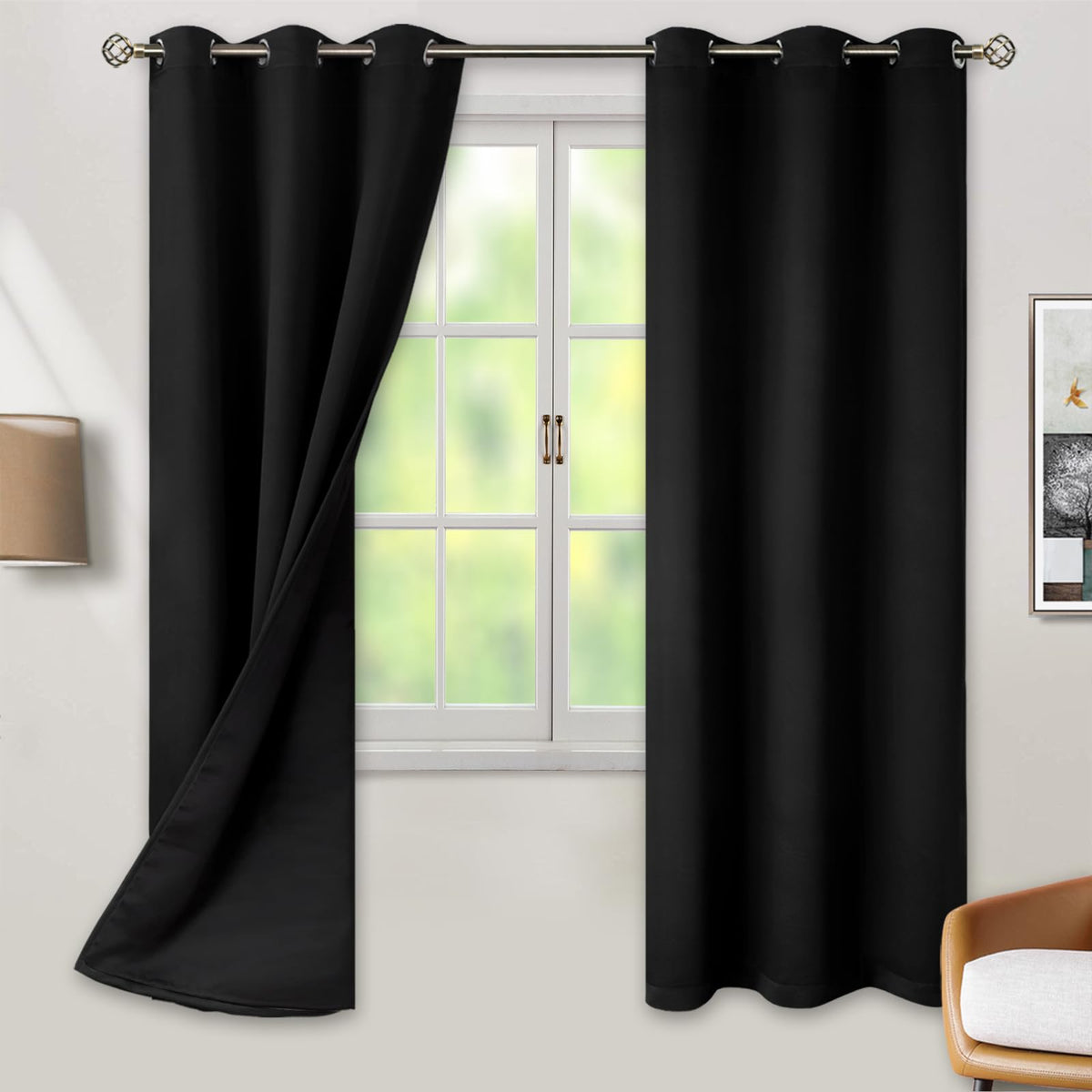 BGment 40 Inch Long Short Blackout Curtains for Small Windows