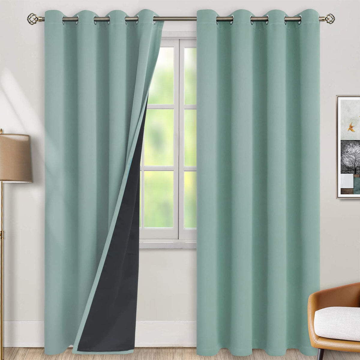 BGment 40 Inch Long Short Blackout Curtains for Small Windows