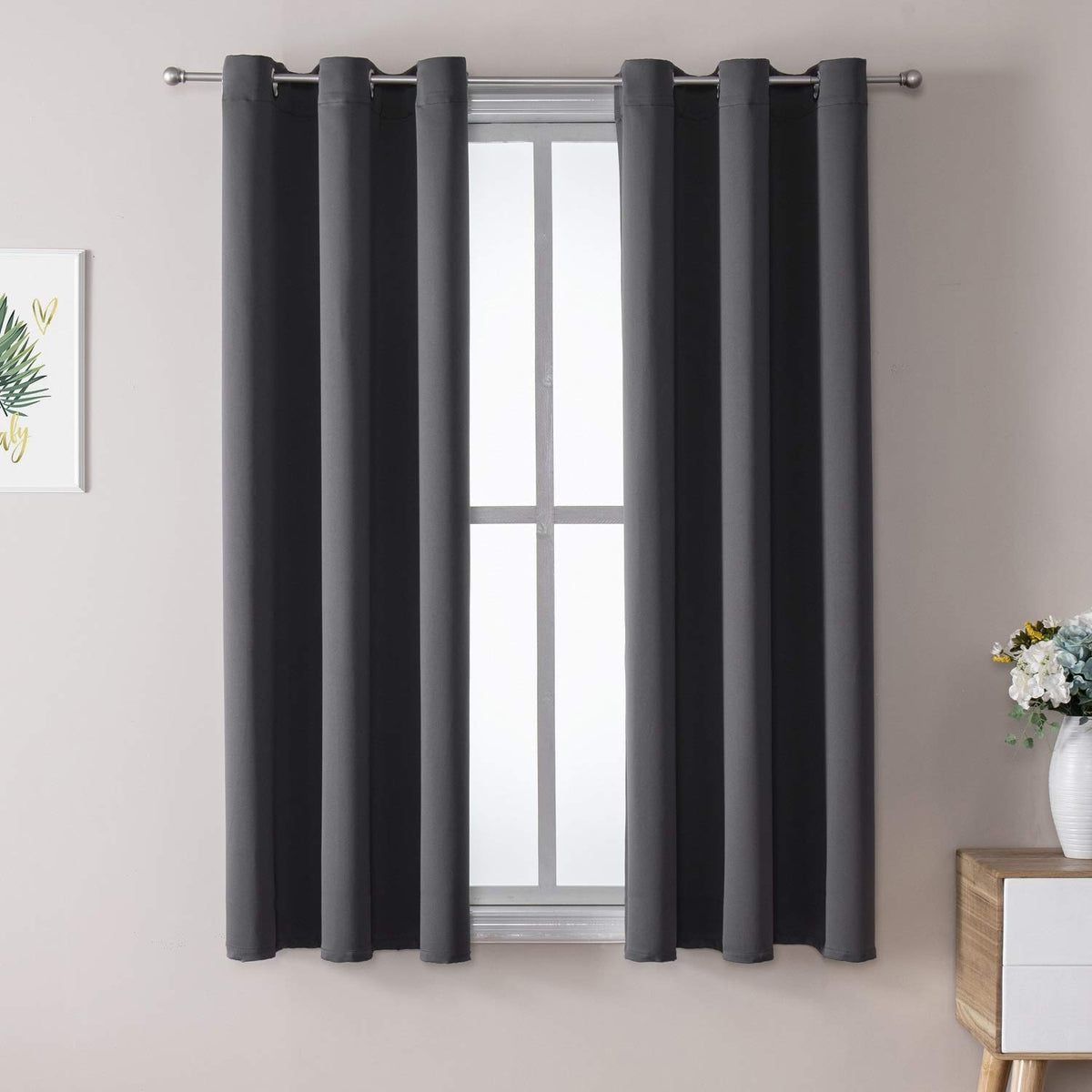 ChrisDowa Small Blackout Curtains for Kitchen & Bedroom 36 Inches Long