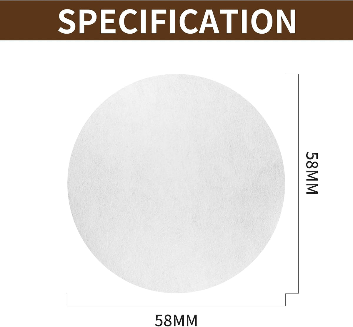 1000 Pcs Coffee Paper Filter for Espresso Coffee Maker, 58 mm