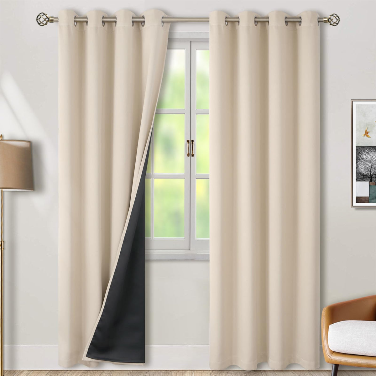 BGment 40 Inch Long Short Blackout Curtains for Small Windows