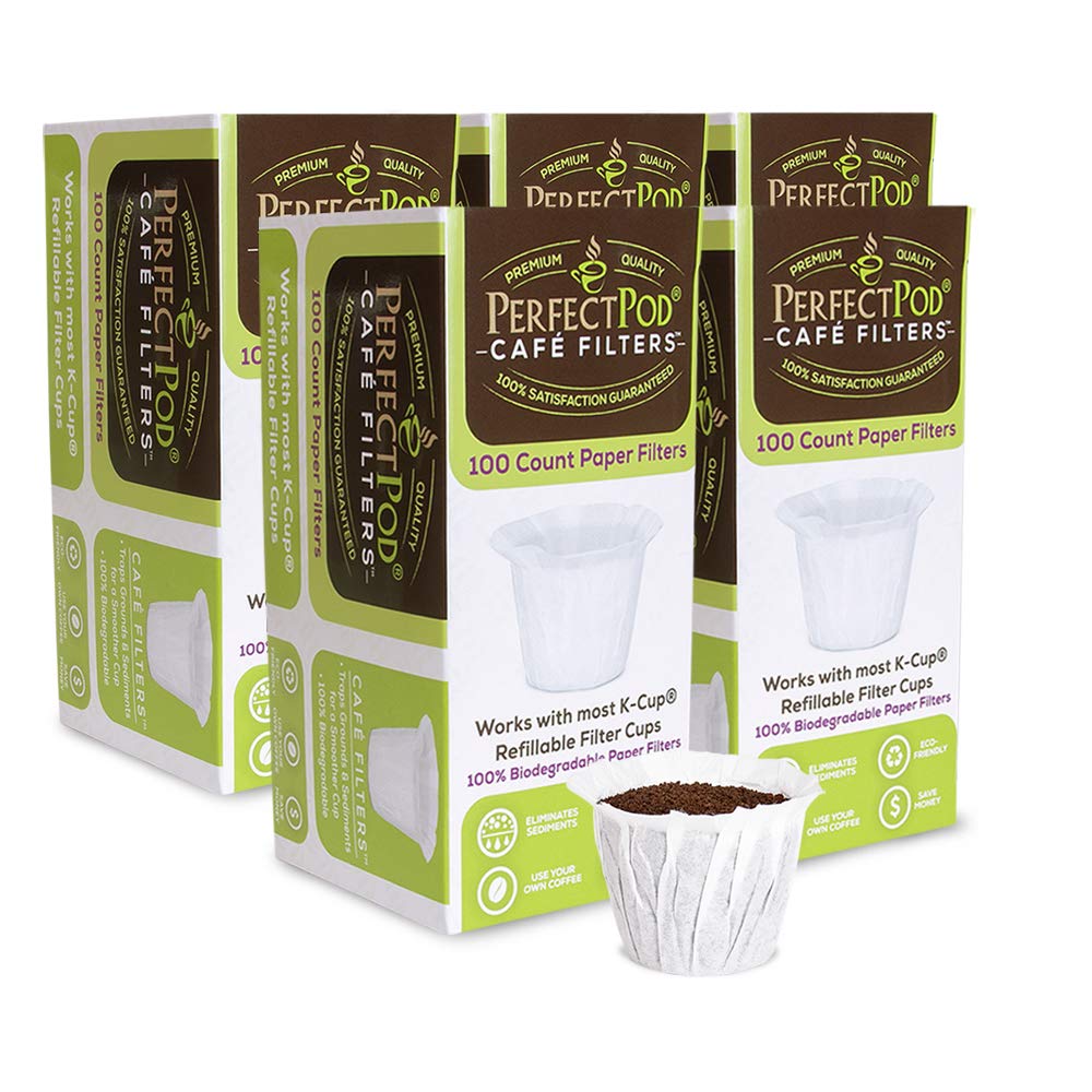 Perfect Pod Café Filters Paper Liners for Reusable K-Cup Coffee Pod, 200 Ct