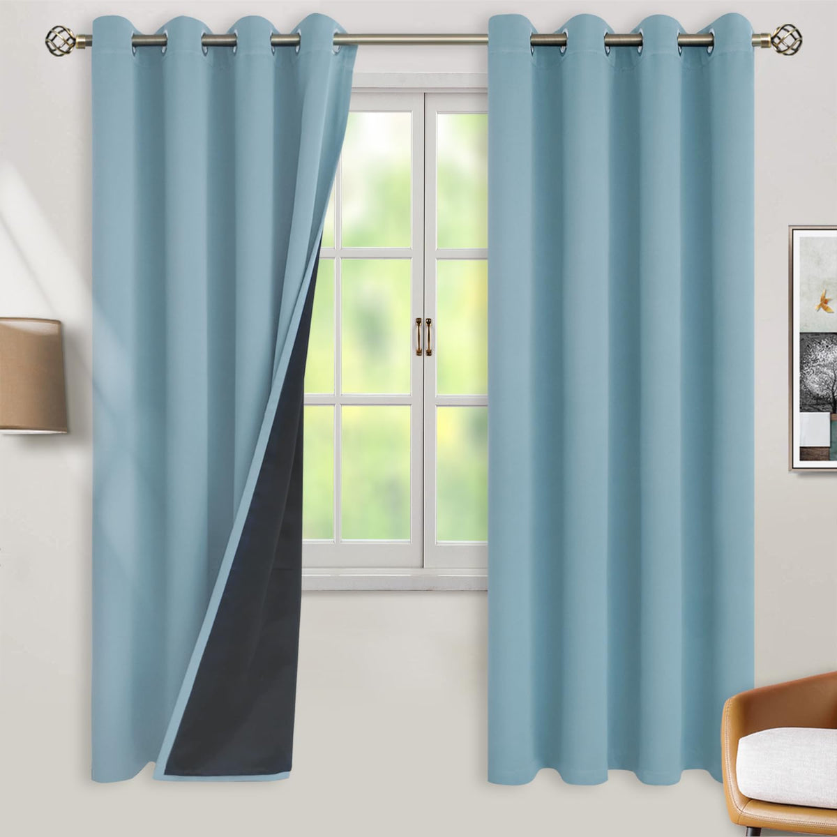 BGment 40 Inch Long Short Blackout Curtains for Small Windows