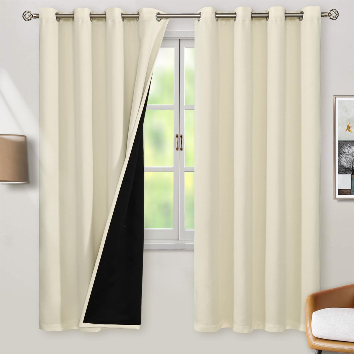 BGment 40 Inch Long Short Blackout Curtains for Small Windows