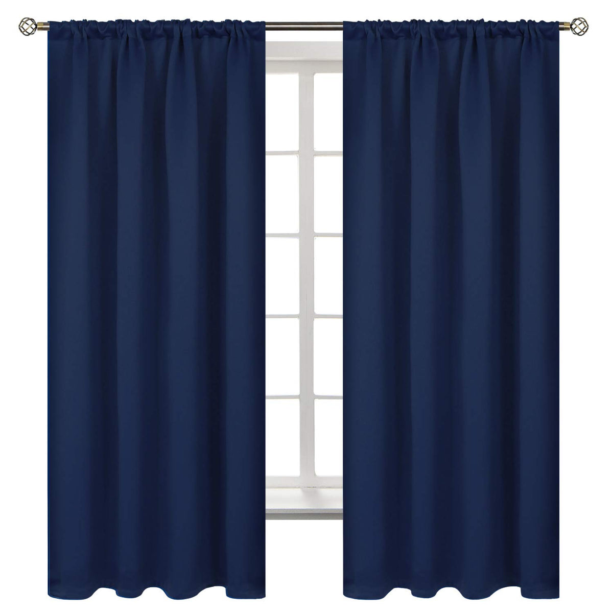 BGment Black Blackout Curtains 40 Inches Long for Kitchen Window 2 Panels