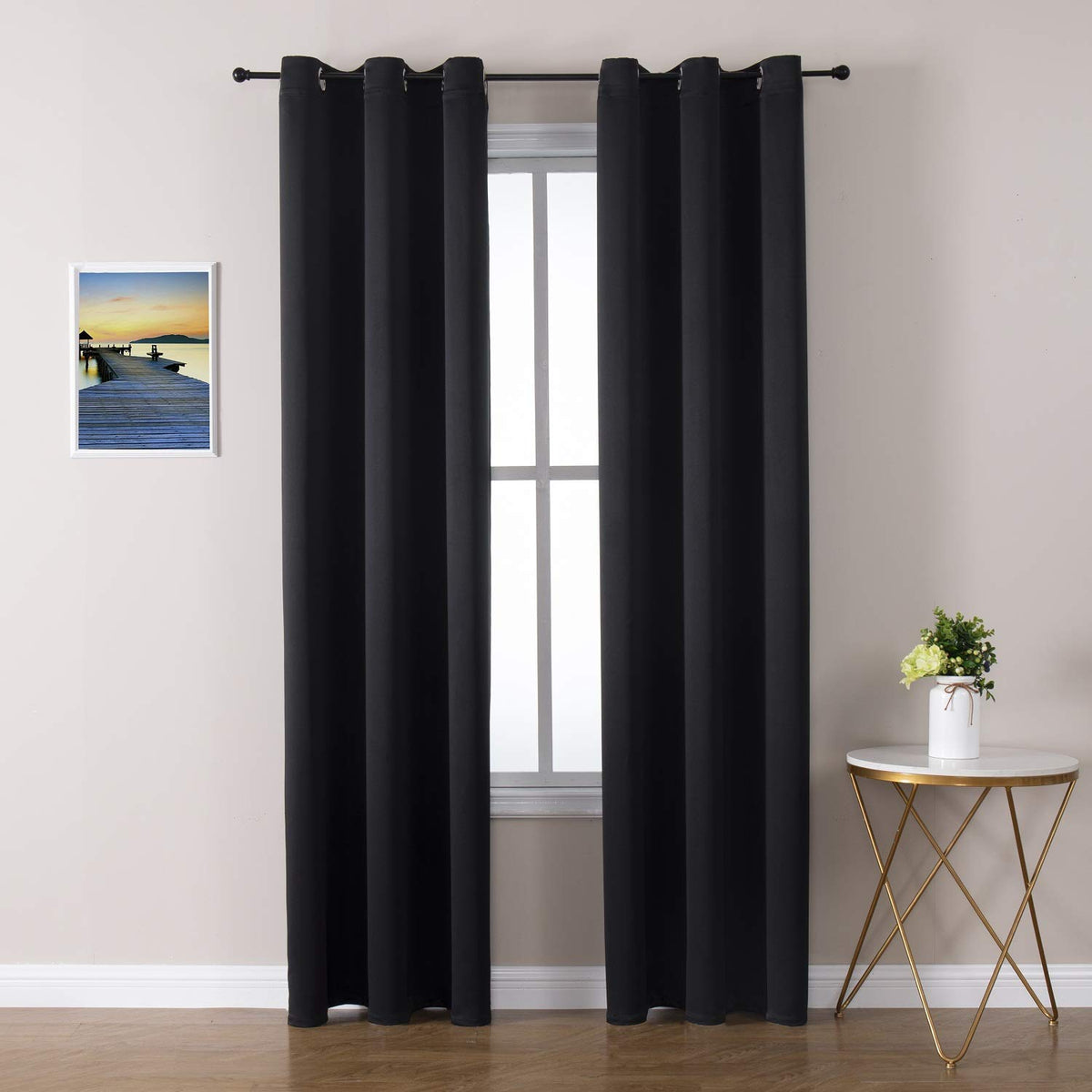 ChrisDowa Small Blackout Curtains for Kitchen & Bedroom 36 Inches Long