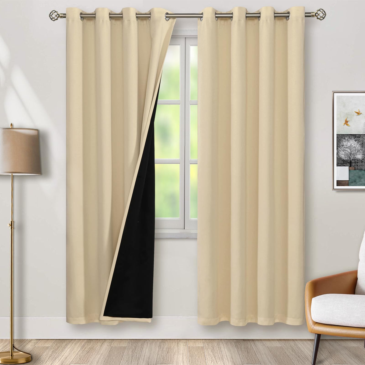 BGment 40 Inch Long Short Blackout Curtains for Small Windows