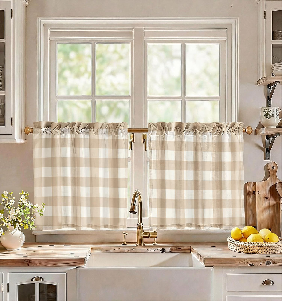 Miss Adola 36 Inch Length Kitchen Tier Curtains, Vintage Floral