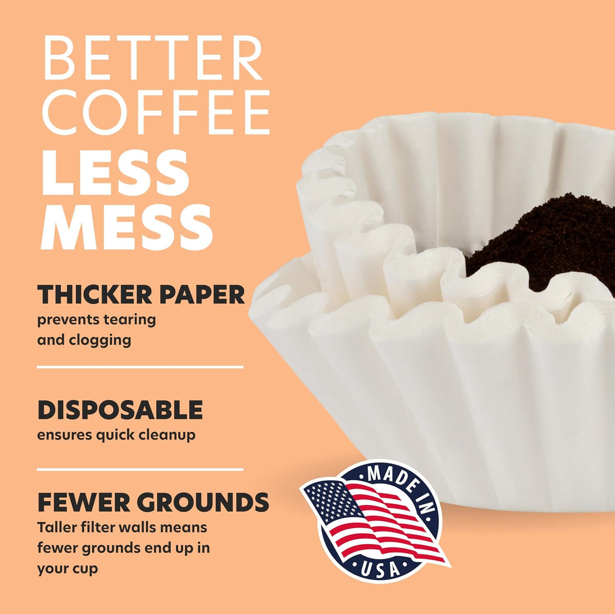 Large 12 Cup Commercial Coffee Filters, 9.75" x 4.25", 500 Count