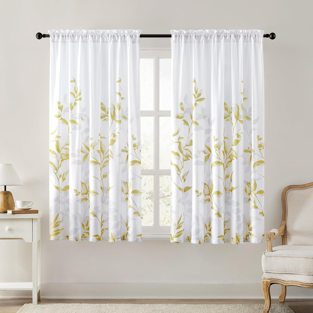 HOMEIDEAS Kitchen Curtains, Short Non-See-Through Privacy Curtains 30"X36"