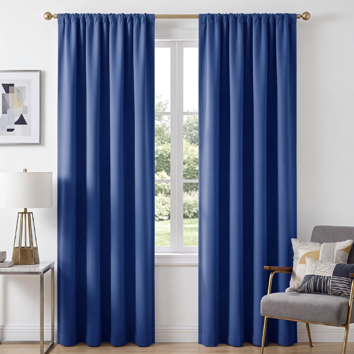NICETOWN 100% Black Out Kitchen Curtains 36 Inch Length, W52xL36, 2 Panels