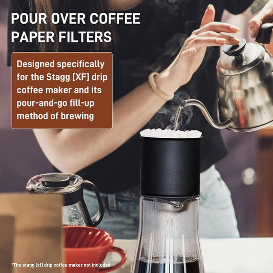 200 Pack Stagg [XF] Pour Over Coffee Paper Filters (White)