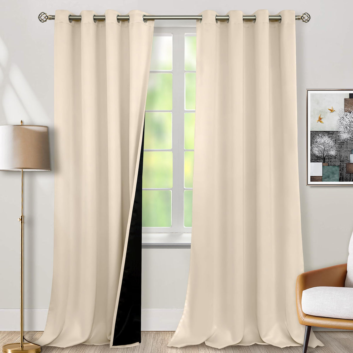 BGment 40 Inch Long Short Blackout Curtains for Small Windows