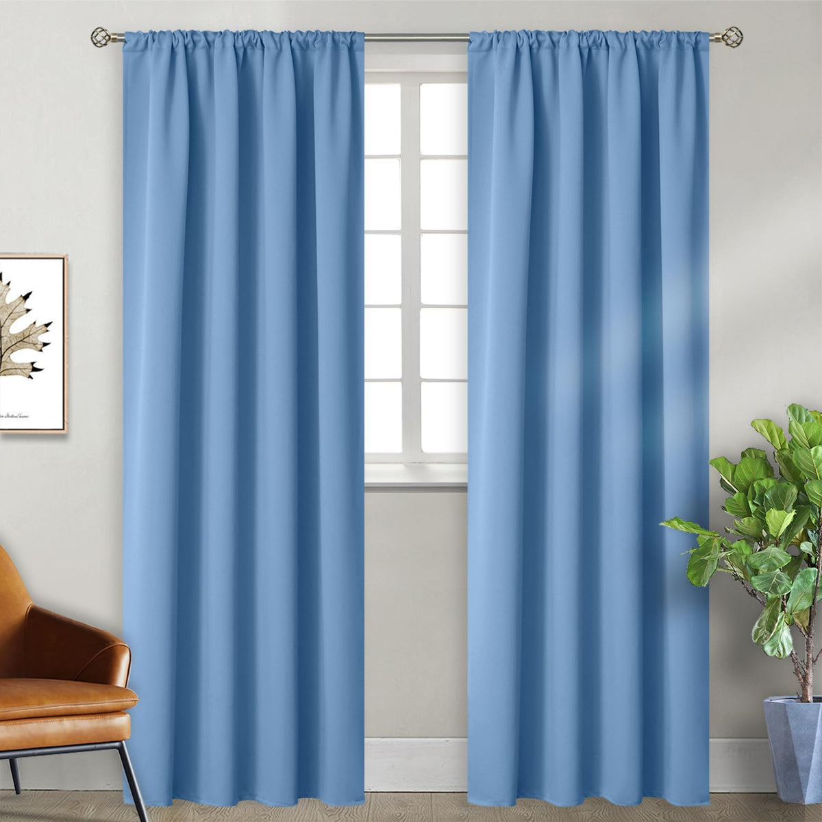 BGment Black Blackout Curtains 40 Inches Long for Kitchen Window 2 Panels