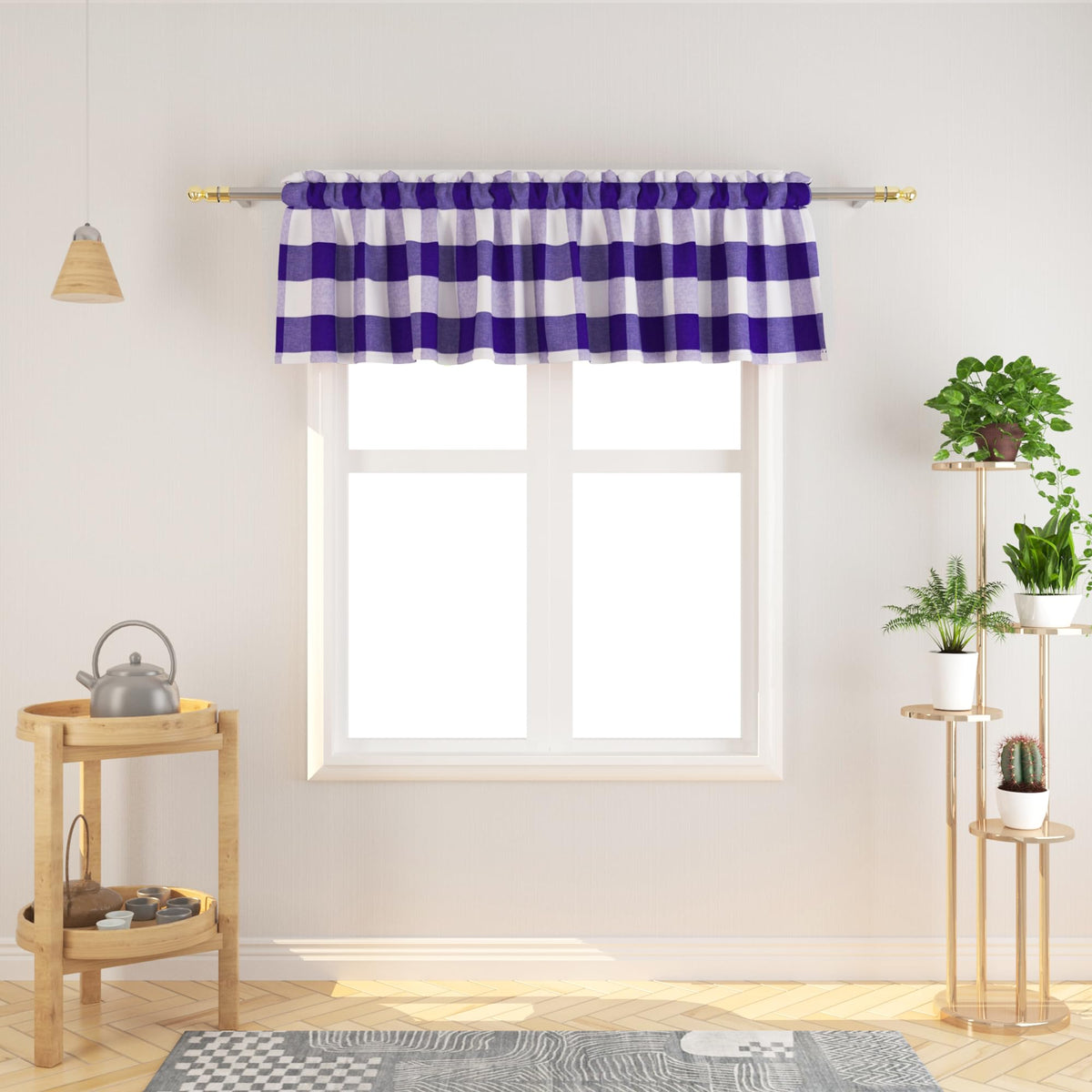 Buffalo Check Kitchen Tier Curtain 24 inches Long Plaid Gingham Rod Pocket Classic Cafe Curtains Country Farmhouse Kitchen Half Window Curtains 2 Panels Beige & White