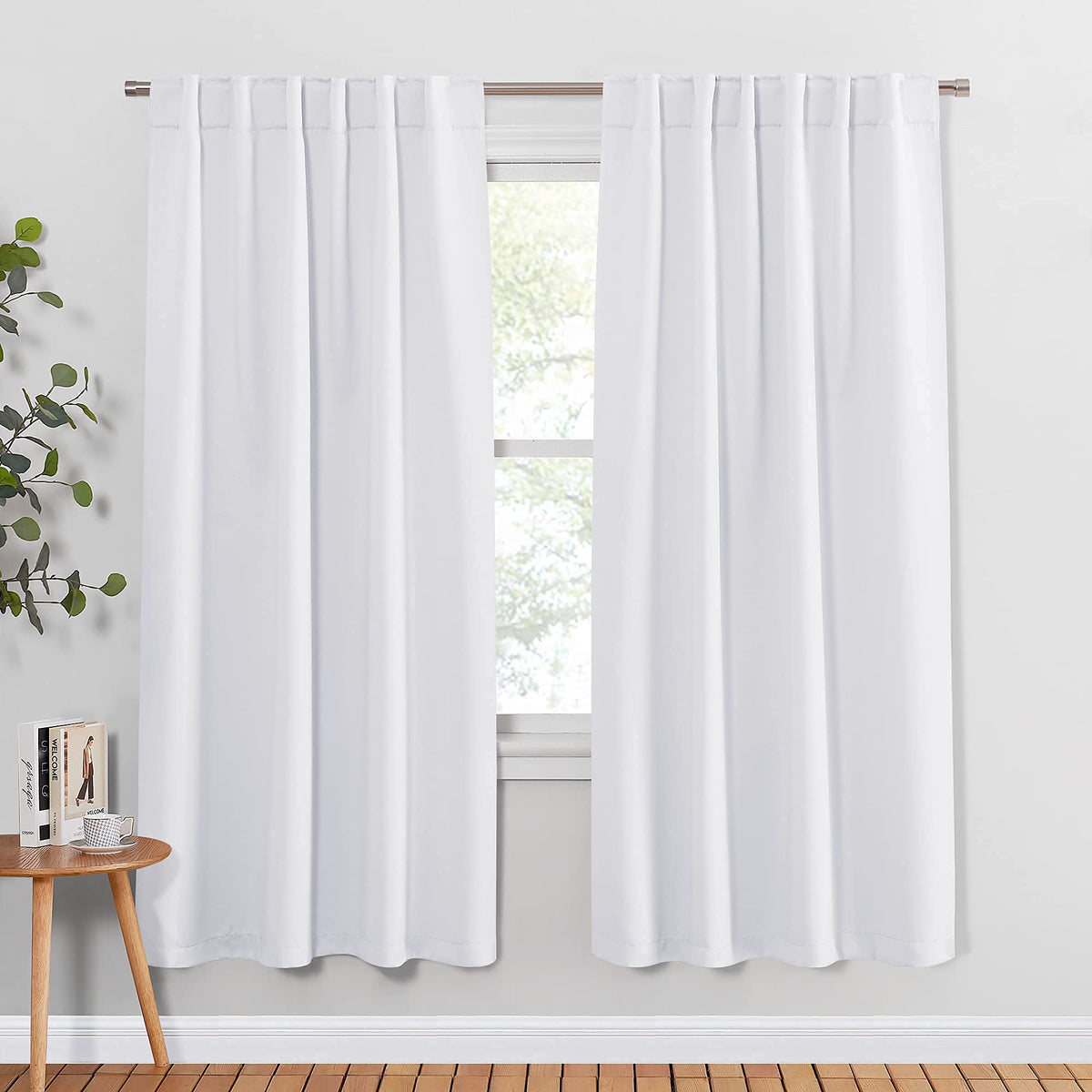 PONY DANCE Black Kitchen Blackout Curtains Over Sink, W 42 x L 45 inches