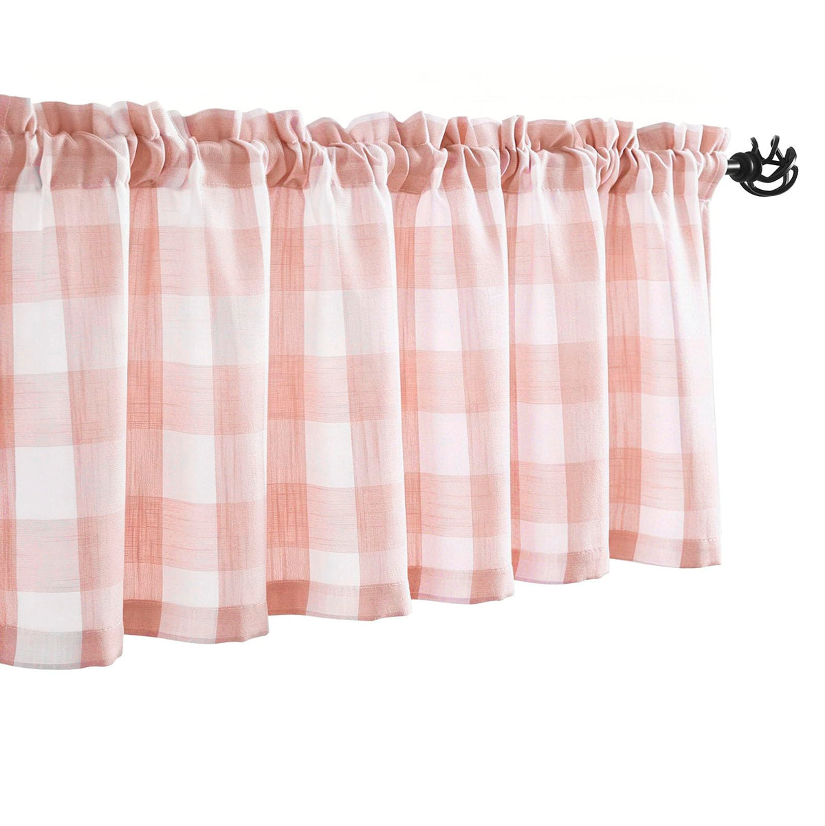 Taupe White Check Kitchen Tier Curtains for Basement Laundry 27x36 2pcs