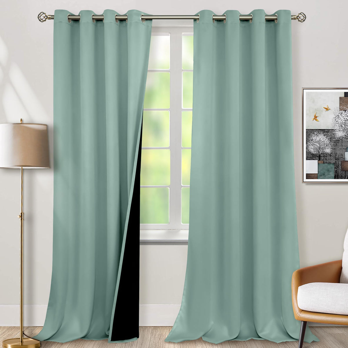 BGment 40 Inch Long Short Blackout Curtains for Small Windows