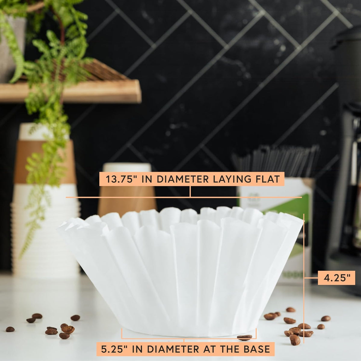 Extra Large Commercial Coffee Filters, 13.75” x 5.25”, 250 Count
