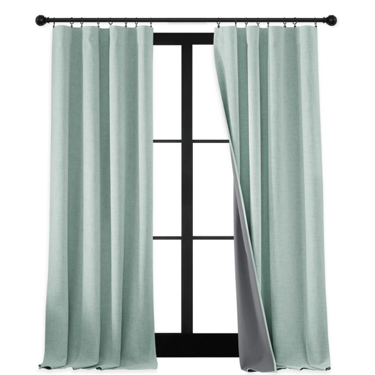 RYB HOME 45 Inch Long Natural Beige 100% Blackout Short Curtains