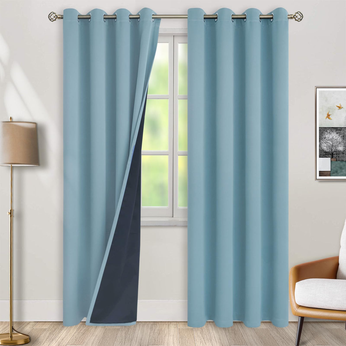 BGment 40 Inch Long Short Blackout Curtains for Small Windows