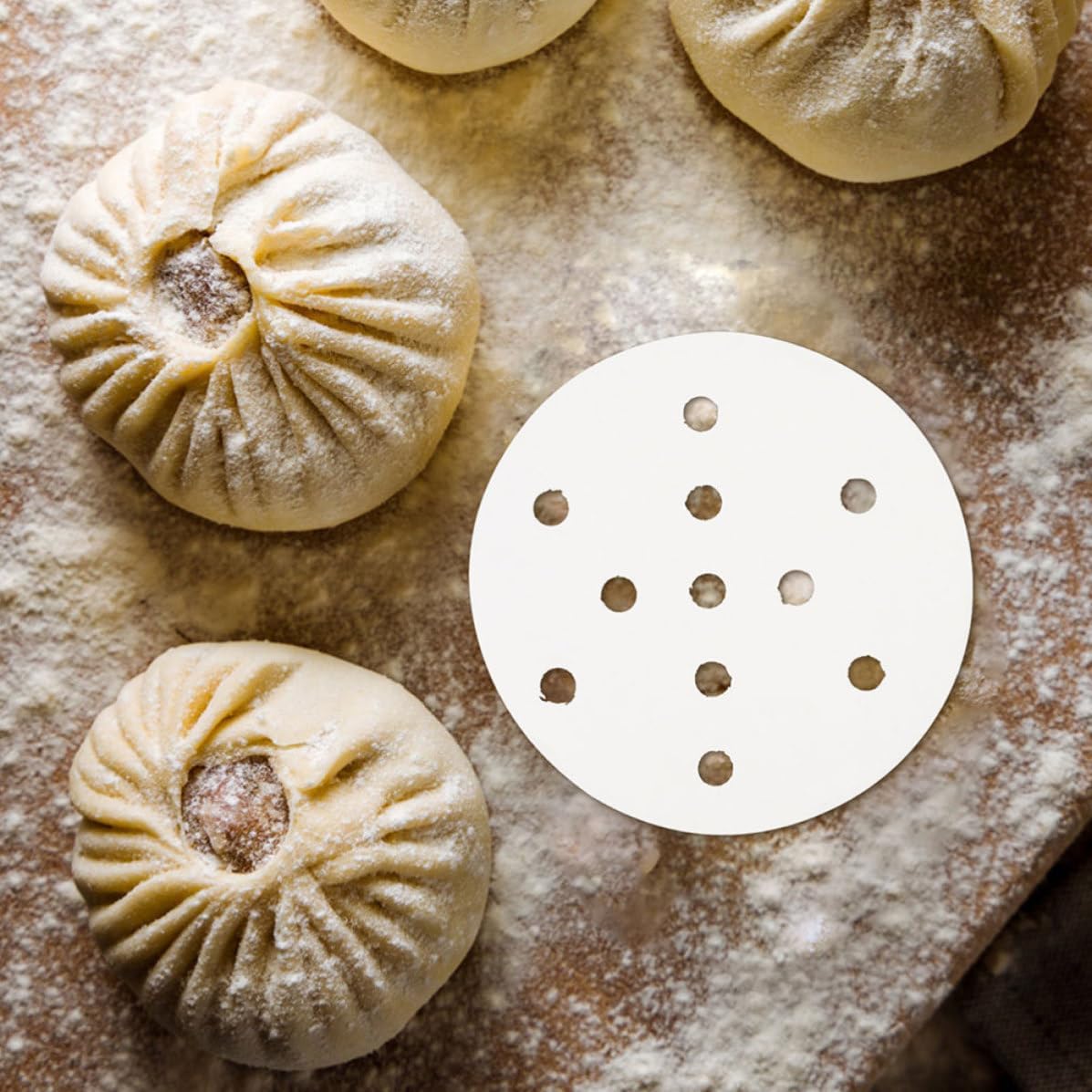 White Wood Pulp Steamer Paper Liner 500pcs Non Stick Bun Mat