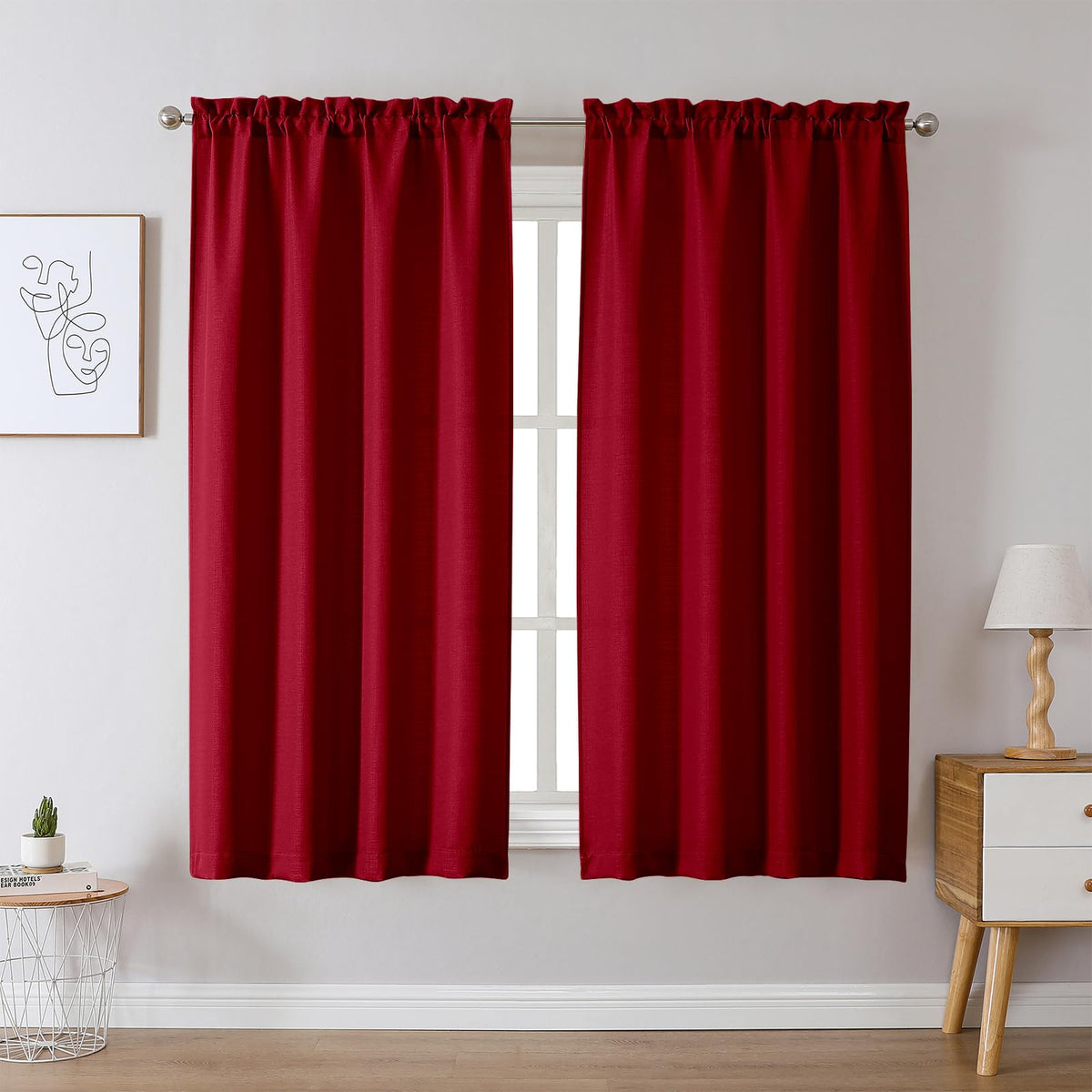 Chyhomenyc 2 Panels White Kitchen Curtains 36 Inch Length Tier Curtain