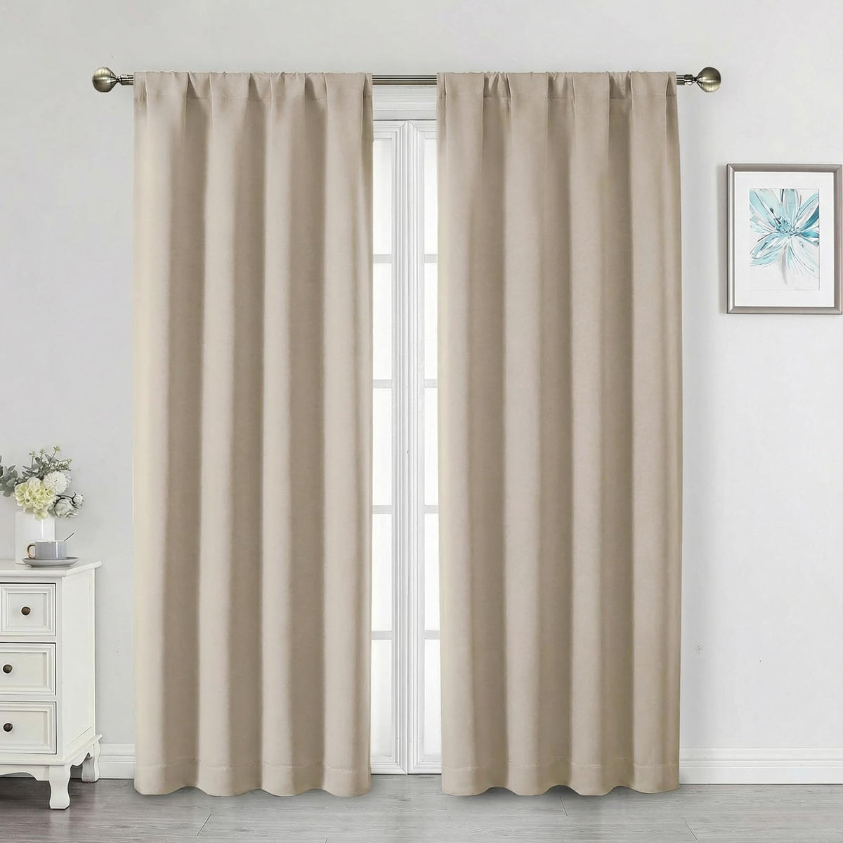 Black Cafe Blackout Curtains 36 Inch Length 2 Panels Set, Soft Solid Thermal Insulated Room Darkening Small Window Curtains for Kitchen Bathroom Basement, Black, Each, 40" Wx36 L