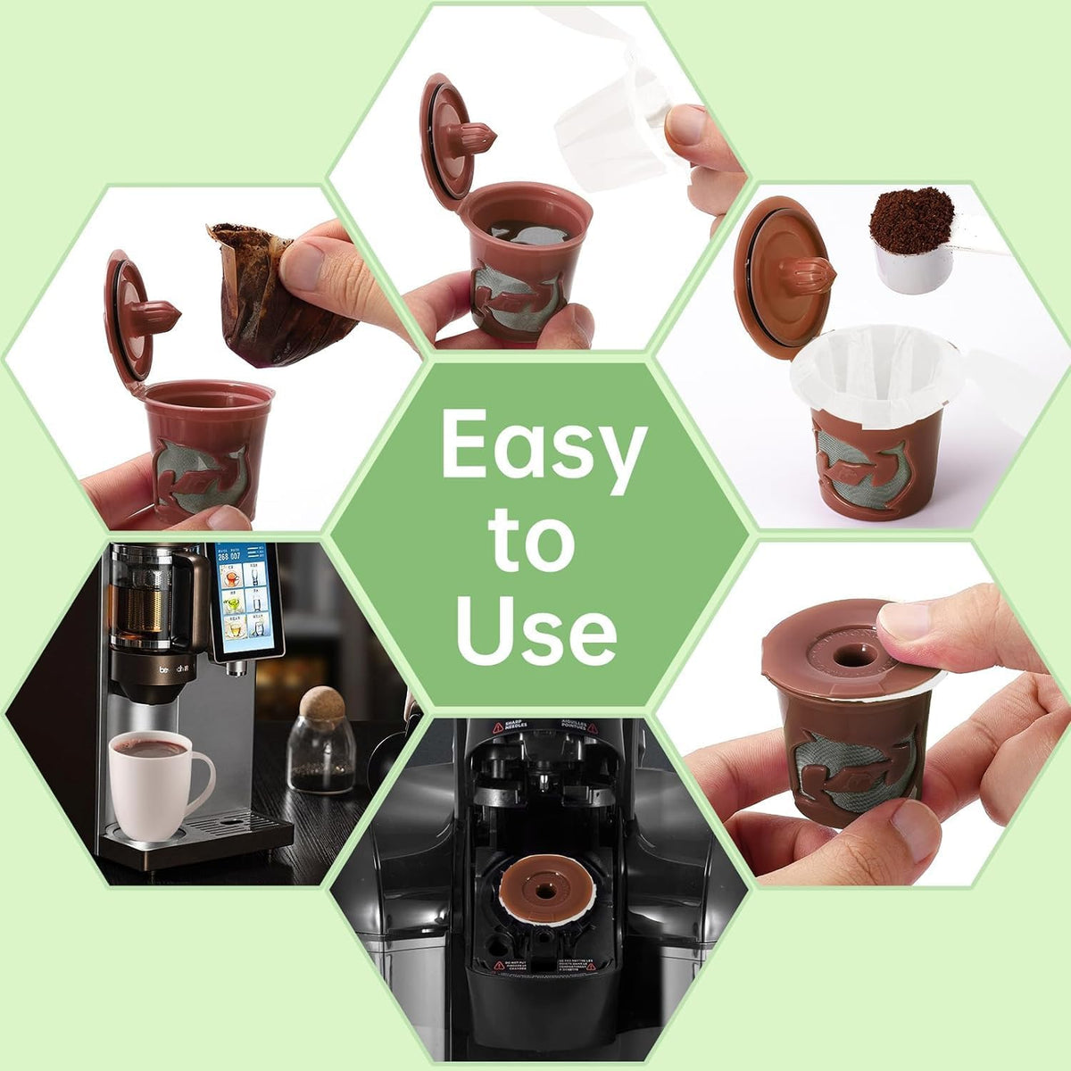 Aussen Disposable Coffee Paper Filters, Fits All Reusable K-Cup Coffee Pods