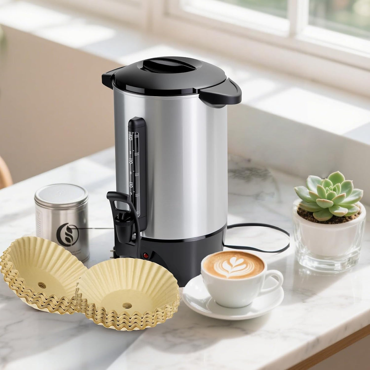 150Pcs Unbleached Paper Coffee Filters for Hamilton Beach 45 Cup 40515G