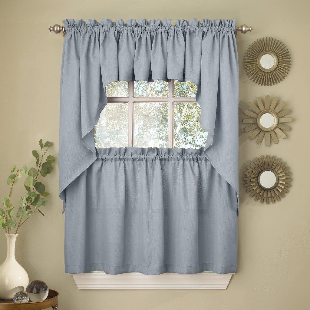 Sweet Home Collection Old World Style Floral Heavy Lace Kitchen Curtain Swag pair Hopewell Cream