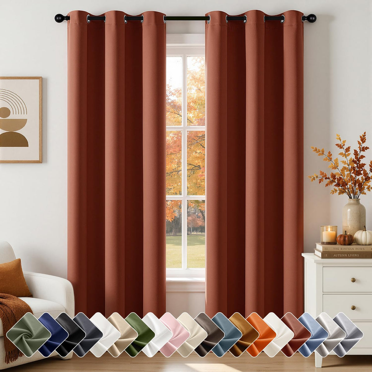 Short Navy Blue Blackout Kitchen Curtain W40 x L45 Inch 2 Panels