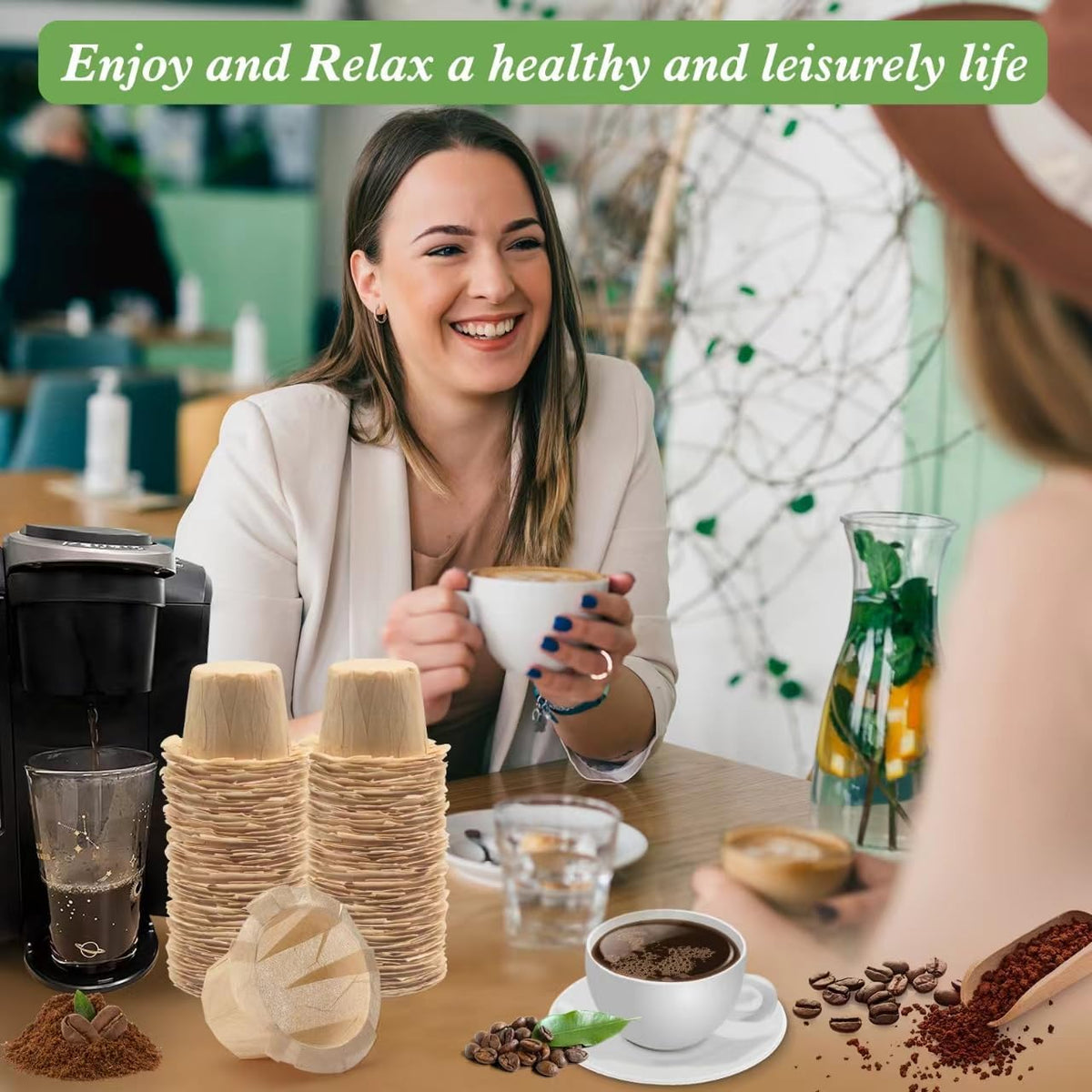 Aussen Disposable Coffee Paper Filters, Fits All Reusable K-Cup Coffee Pods