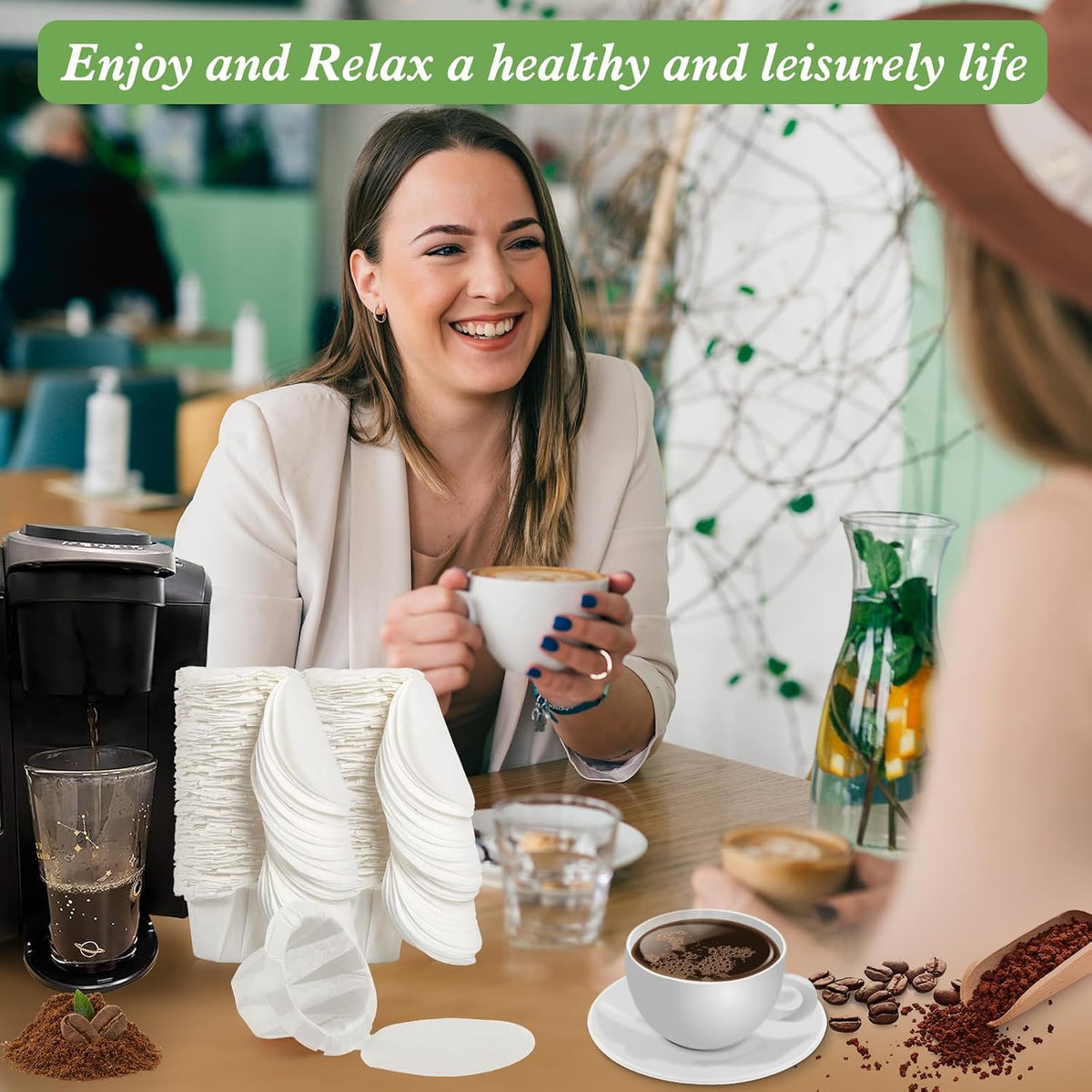Aussen Disposable Coffee Paper Filters, Fits All Reusable K-Cup Coffee Pods