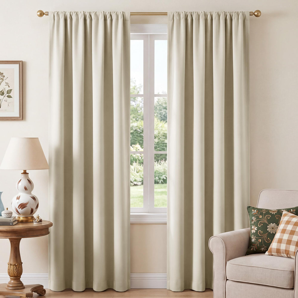 NICETOWN 100% Black Out Kitchen Curtains 36 Inch Length, W52xL36, 2 Panels