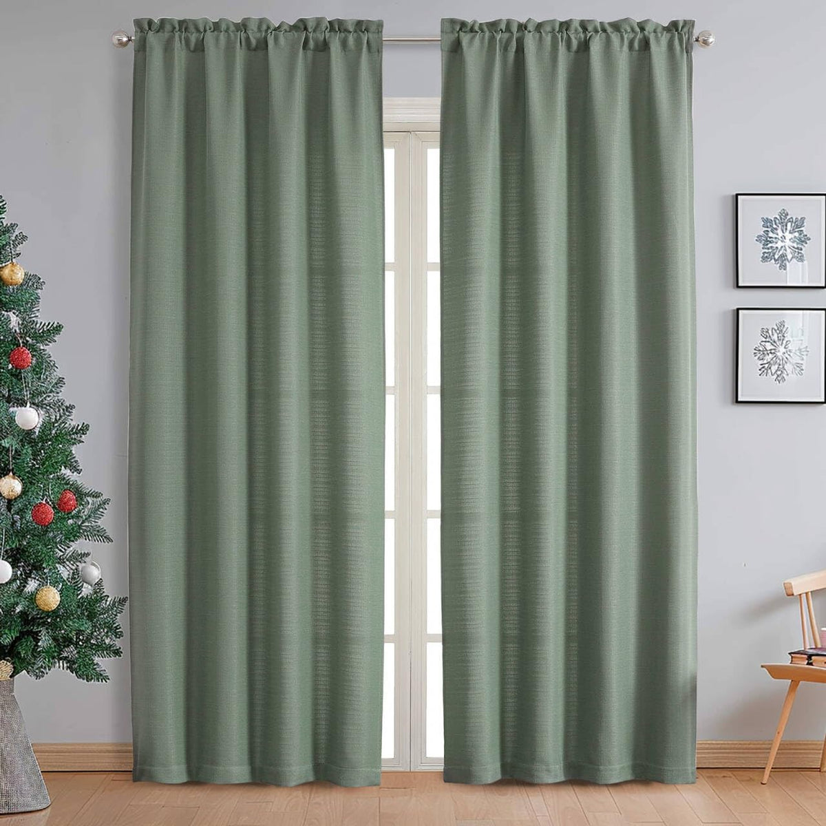 Chyhomenyc 2 Panels White Kitchen Curtains 36 Inch Length Tier Curtain