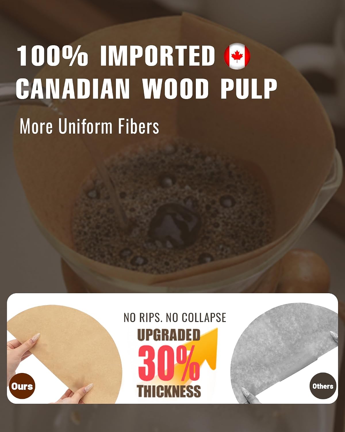 100 Count Unbleached Coffee Filters for Chemex Coffee Maker