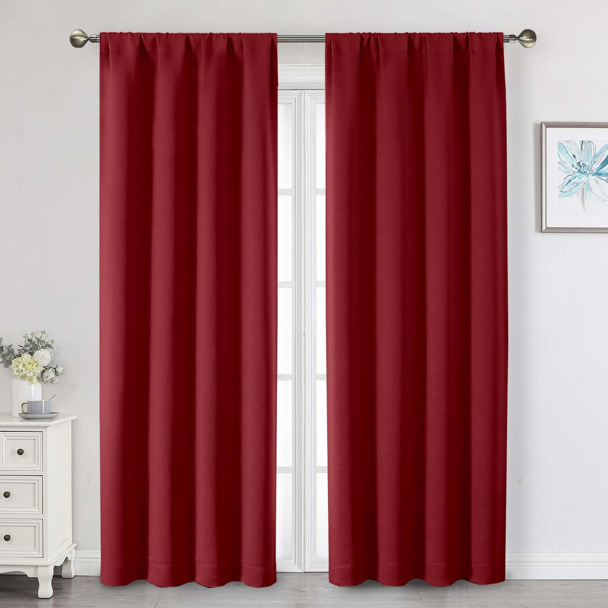 Black Cafe Blackout Curtains 36 Inch Length 2 Panels Set, Soft Solid Thermal Insulated Room Darkening Small Window Curtains for Kitchen Bathroom Basement, Black, Each, 40" Wx36 L