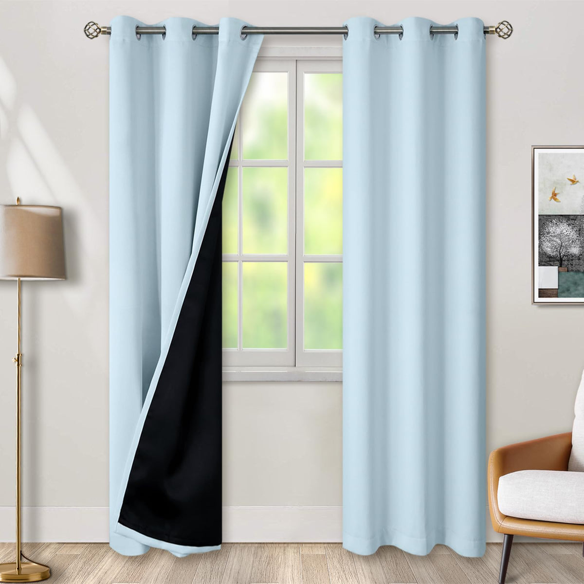 BGment 40 Inch Long Short Blackout Curtains for Small Windows