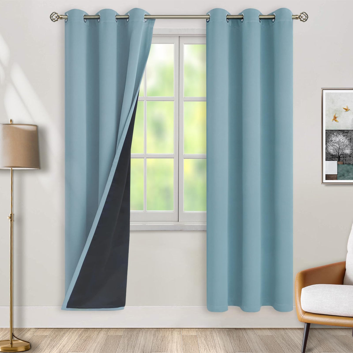 BGment 40 Inch Long Short Blackout Curtains for Small Windows