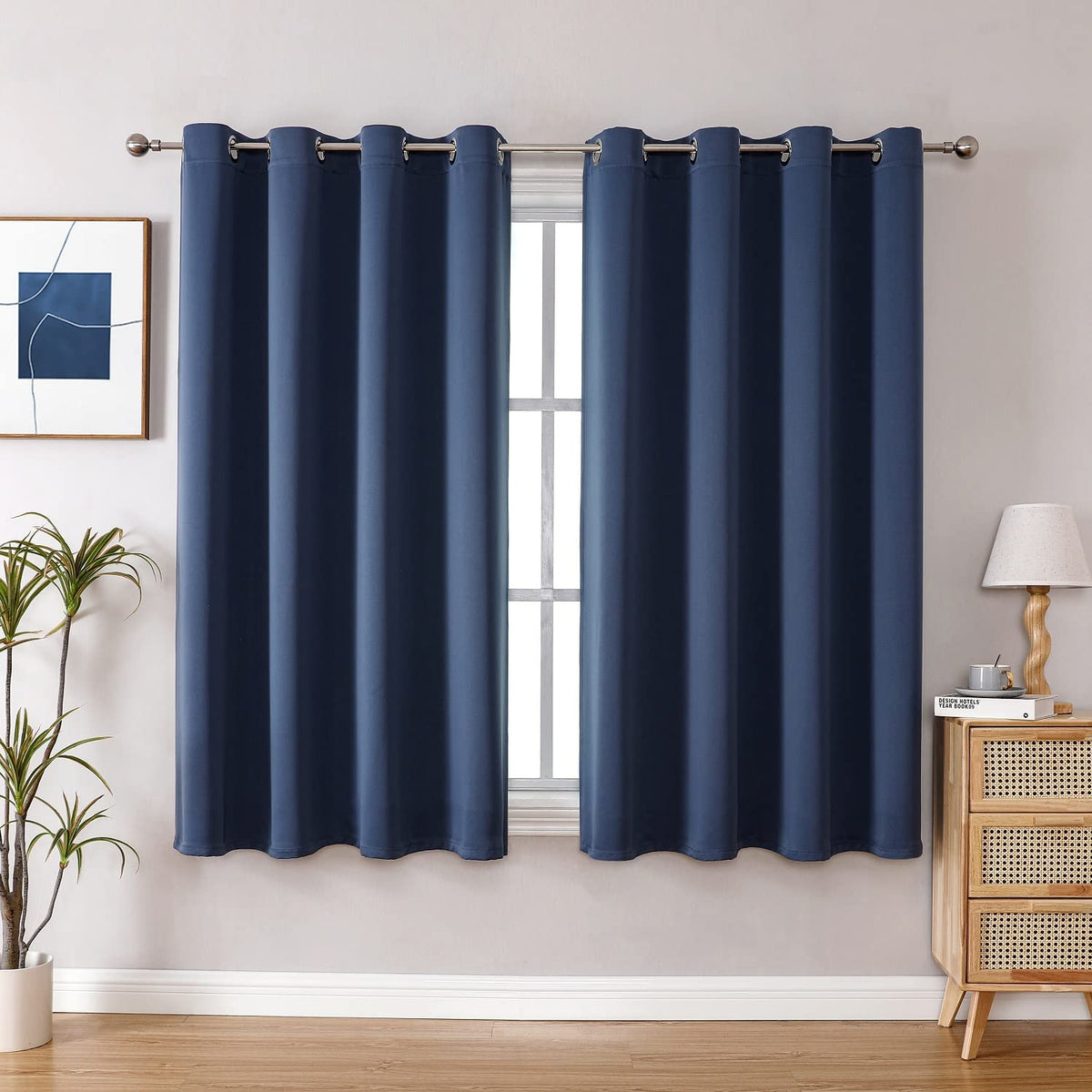 ChrisDowa Small Blackout Curtains for Kitchen & Bedroom 36 Inches Long