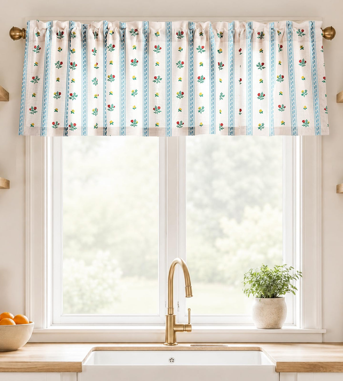 Miss Adola 36 Inch Length Kitchen Tier Curtains, Vintage Floral
