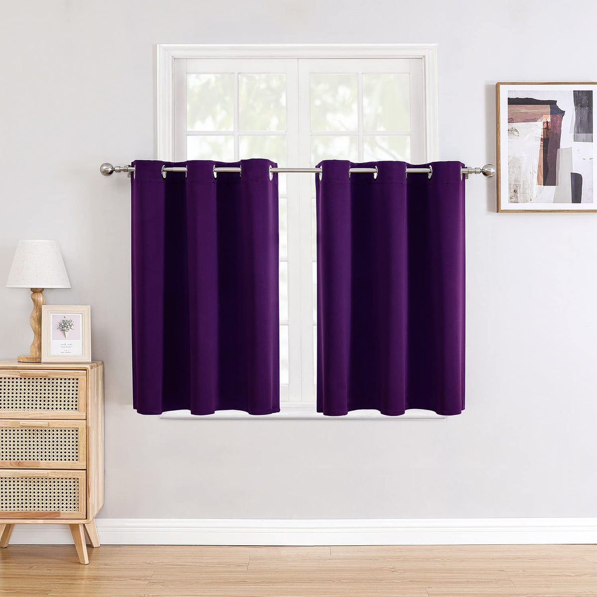 ChrisDowa Small Blackout Curtains for Kitchen & Bedroom 36 Inches Long
